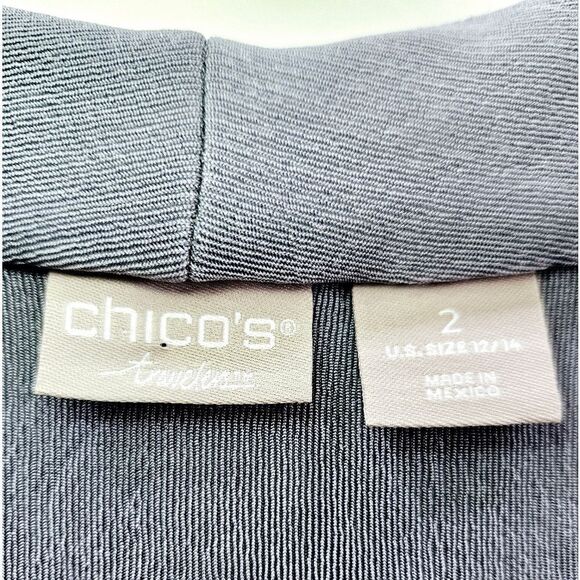 Chico's Travelers Open Front Wrinkle Free Asymmetrical Cardigan Glacier Blue L - Picture 5 of 9